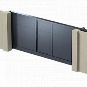 Откатные ворота с калиткой Откатные ворота с калиткой